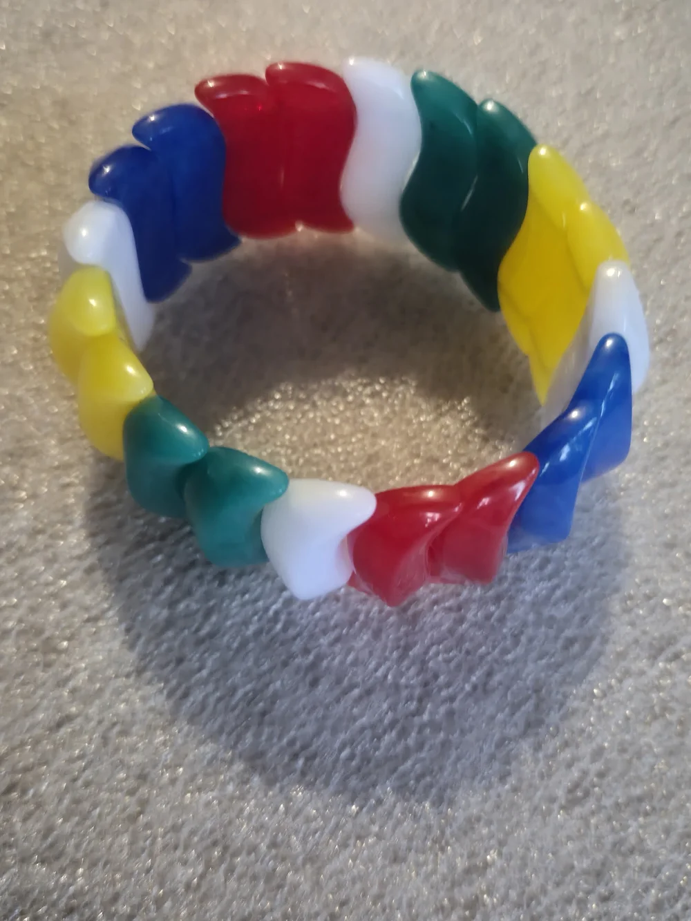 VTG Avon 1988 Multicolor Stretch  Bracelet - Red, Blue, Green, Yellow, White